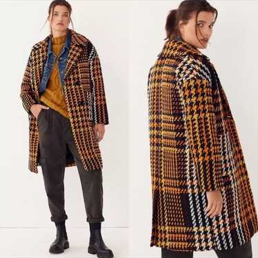 NEW Anthropologie NVLT Millie Plaid Orange Wool Co
