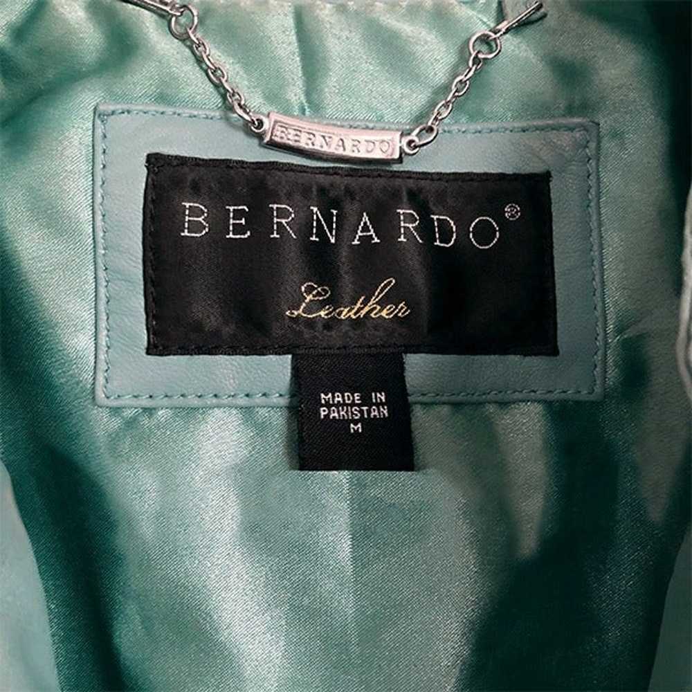 Bernardo Turquoise Leather Racer Jacket - image 5