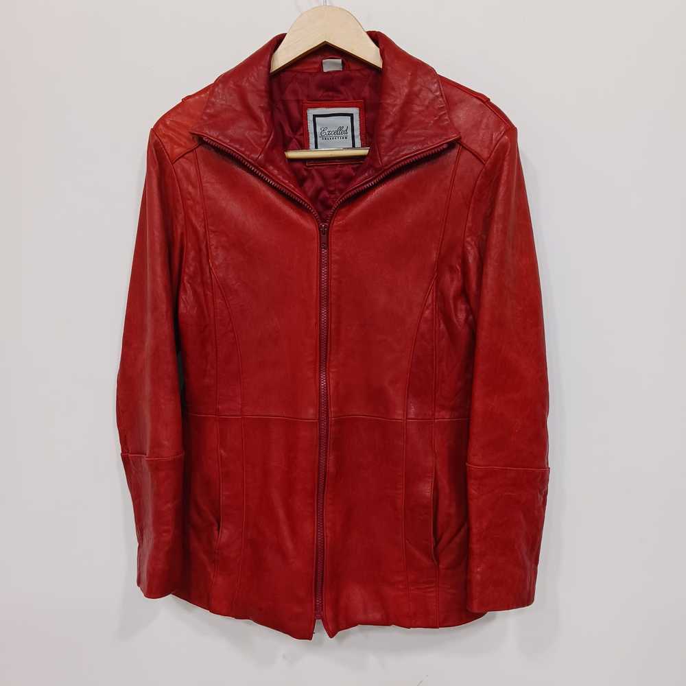 Excelled Collection Women's Red Leather Full-Zip … - image 1