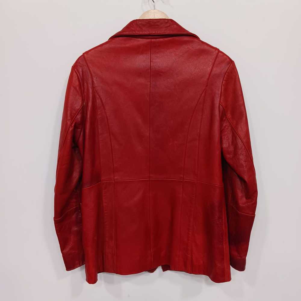 Excelled Collection Women's Red Leather Full-Zip … - image 2