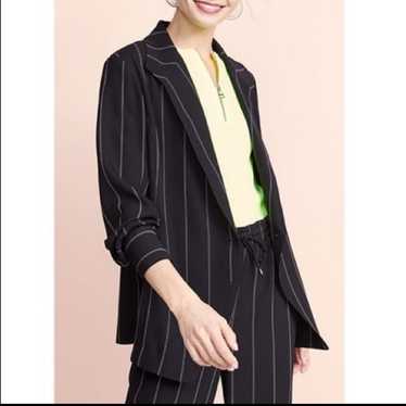 Anine Bing Striped Single Button Blazer Jacket