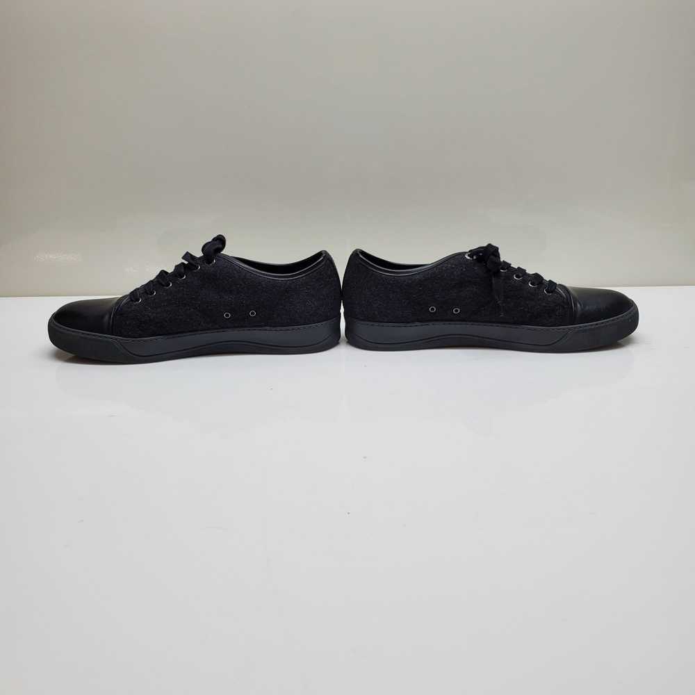 Lanvin Black Leather & Felt Lace Up Sneakers MN S… - image 2