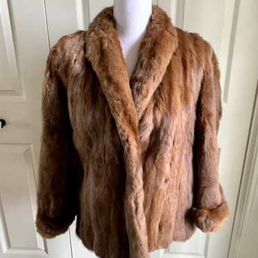 Authentic brown fur coat size M - image 1