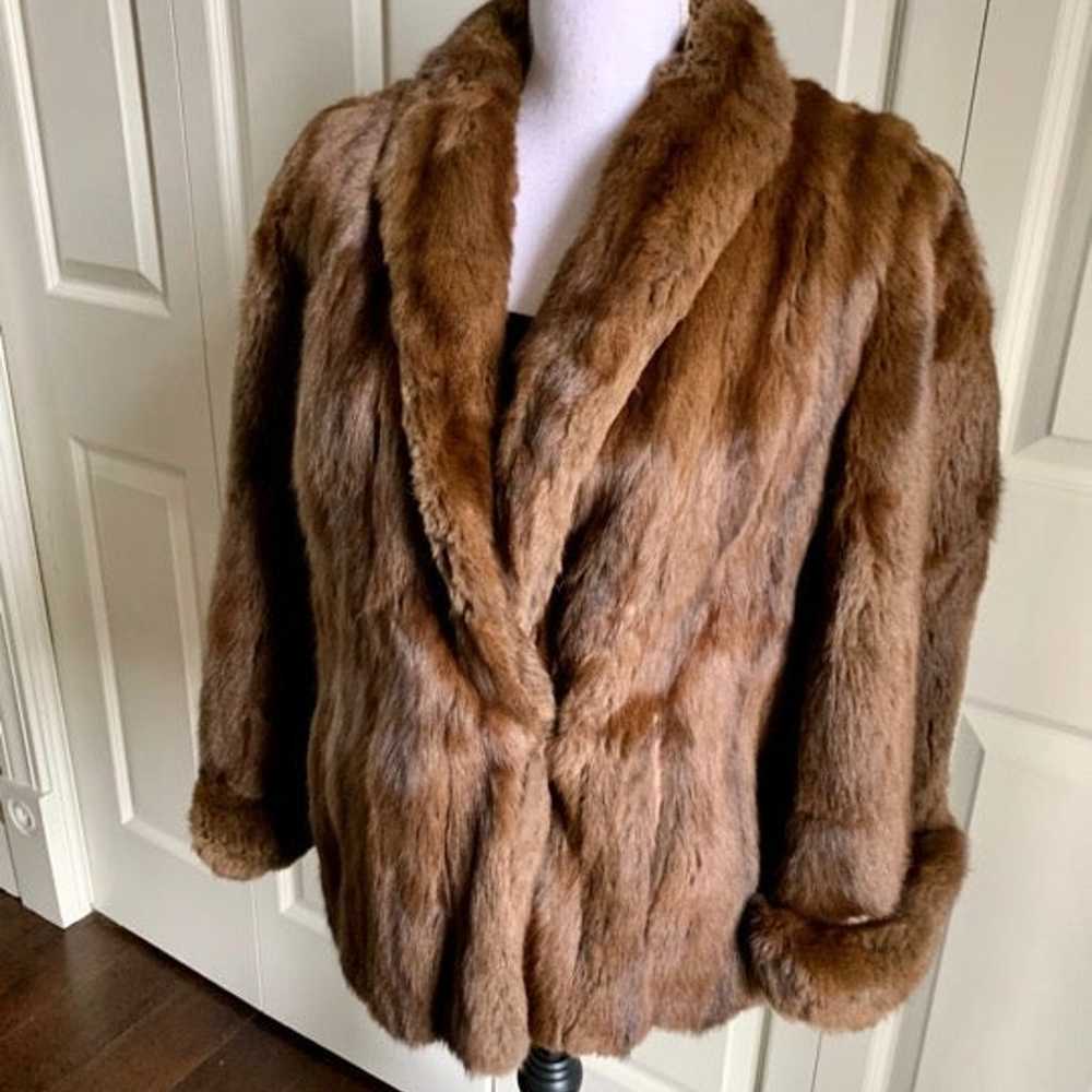 Authentic brown fur coat size M - image 3