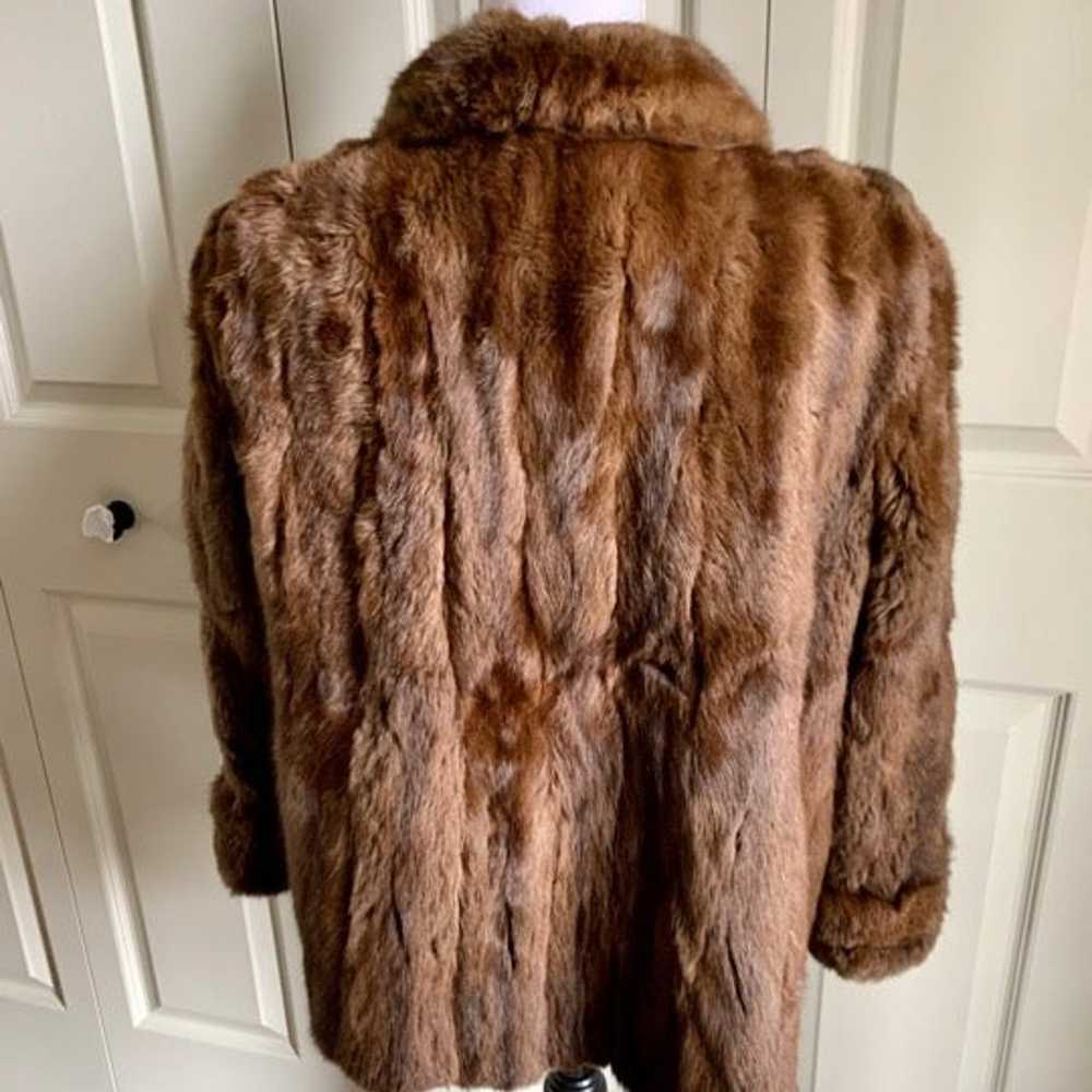 Authentic brown fur coat size M - image 6