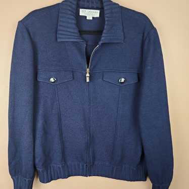 St. John collection navy blue full zip jacket - image 1