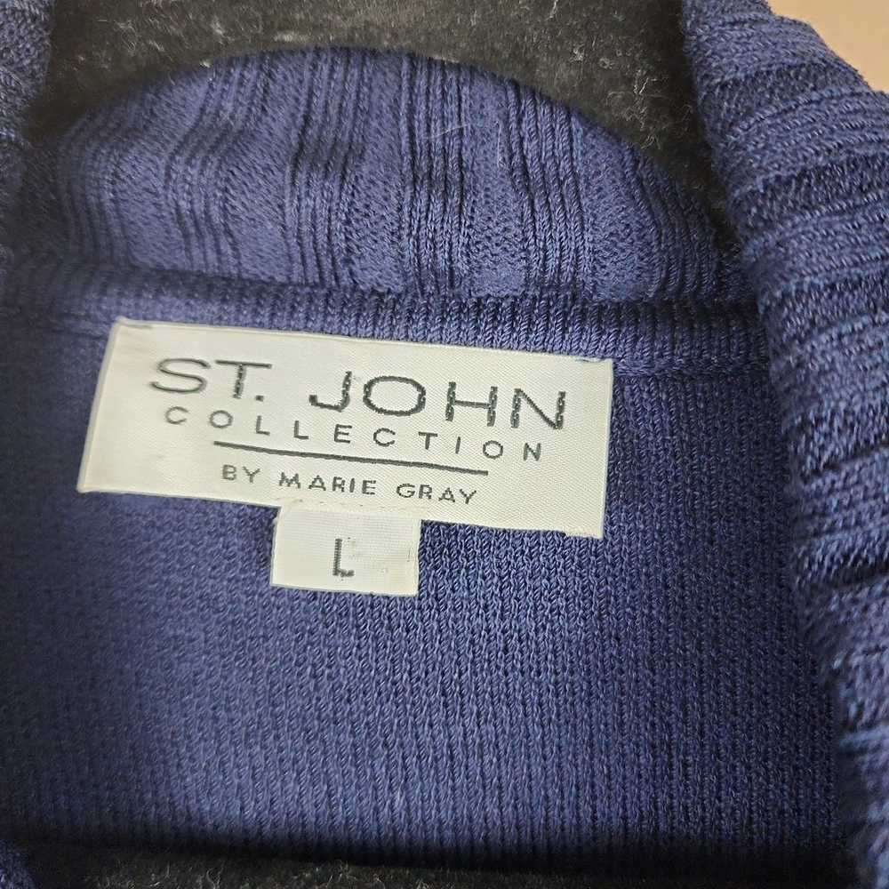St. John collection navy blue full zip jacket - image 5