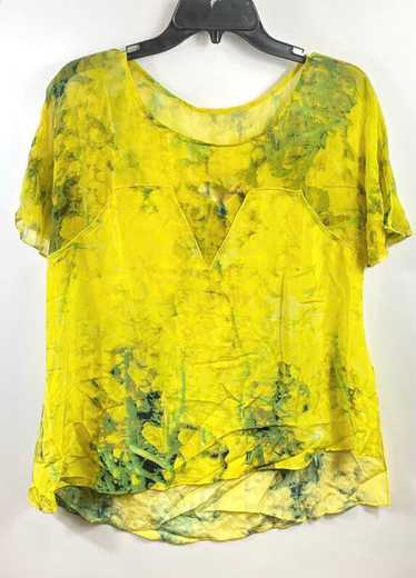 Unbranded Anthropologie Women Yellow Printed Silk 