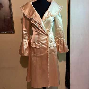 Pink Silky Trench Coat
