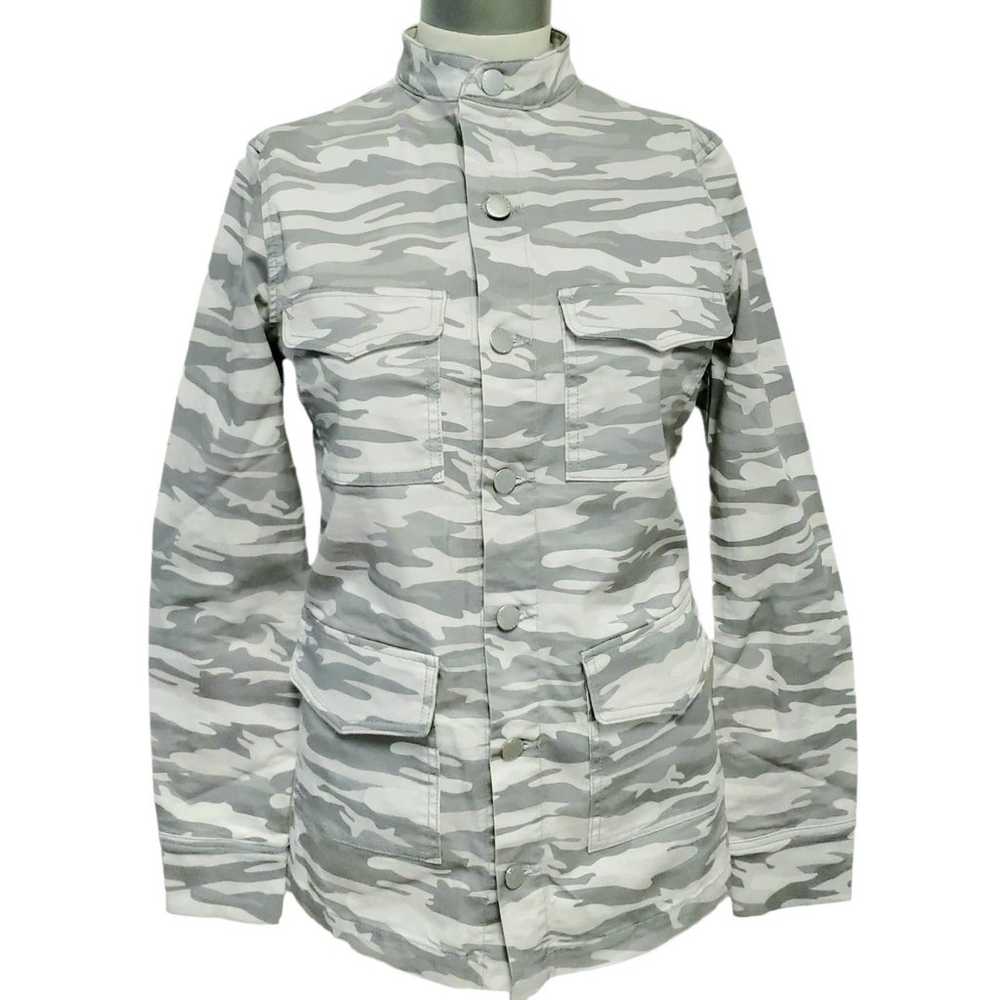 New L'AGENCE Dakota military camo button up shack… - image 3