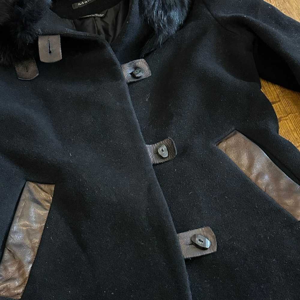 Vintage Mackage wool cashmere trench coat with fur - image 3