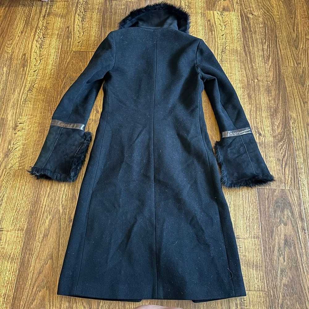 Vintage Mackage wool cashmere trench coat with fur - image 6