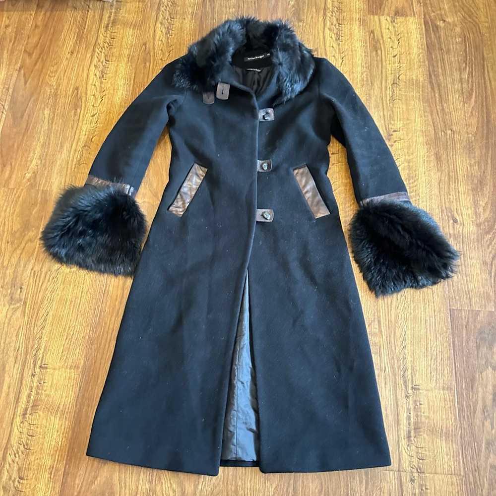 Vintage Mackage wool cashmere trench coat with fur - image 9