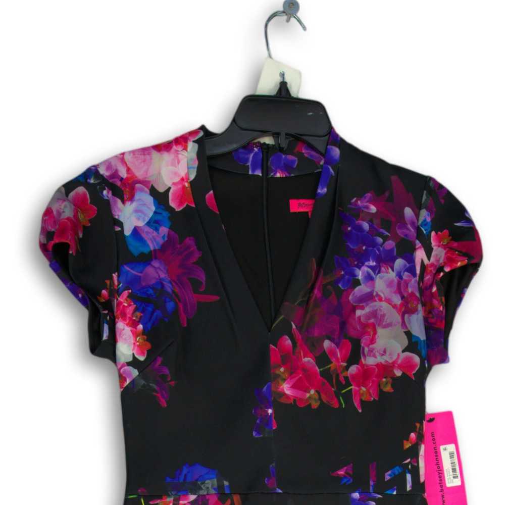 NWT Betsey Johnson Womens Multicolor Floral V-Nec… - image 3