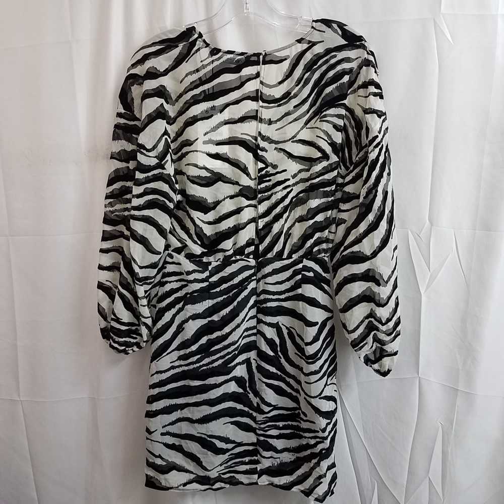 ZARA Women's Zebra Print Black/White Chiffon Mini… - image 2