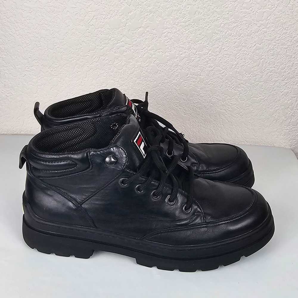 *RARE* Vtg 90s-2000s FILA Low Boots/ Black Leathe… - image 3