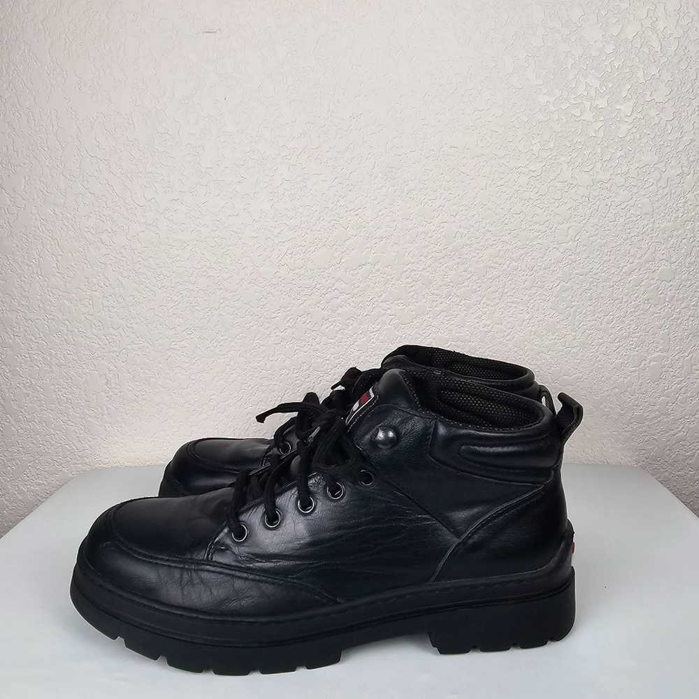 *RARE* Vtg 90s-2000s FILA Low Boots/ Black Leathe… - image 4