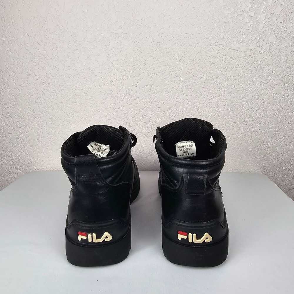 *RARE* Vtg 90s-2000s FILA Low Boots/ Black Leathe… - image 5