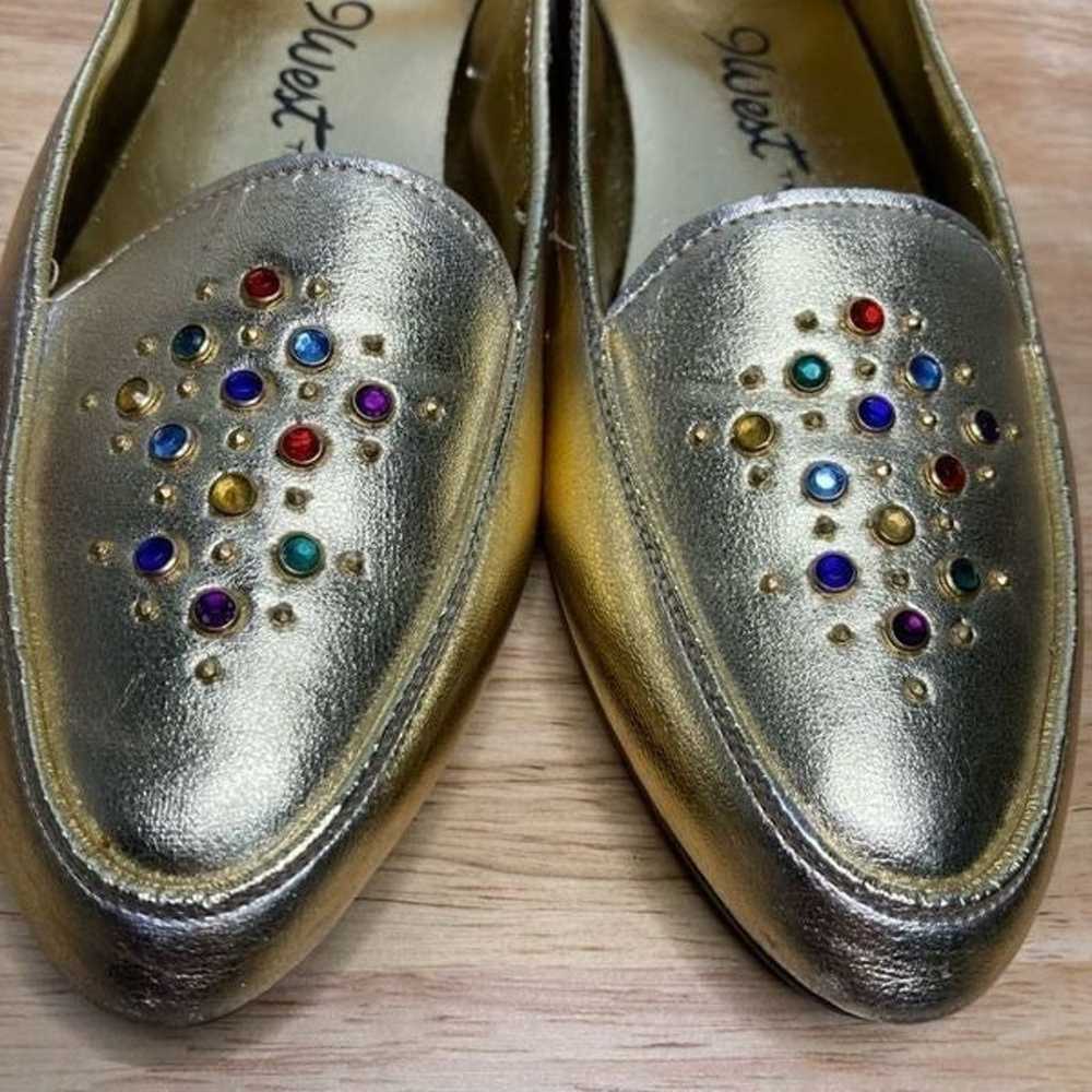 9 West Nine West Gold Metallic Vintage Loafers Rh… - image 10