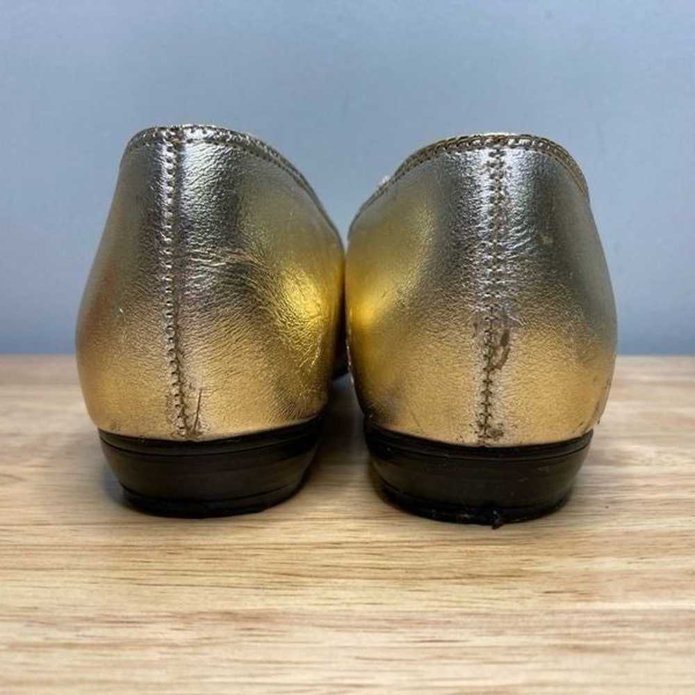 9 West Nine West Gold Metallic Vintage Loafers Rh… - image 12