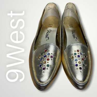 9 West Nine West Gold Metallic Vintage Loafers Rh… - image 1