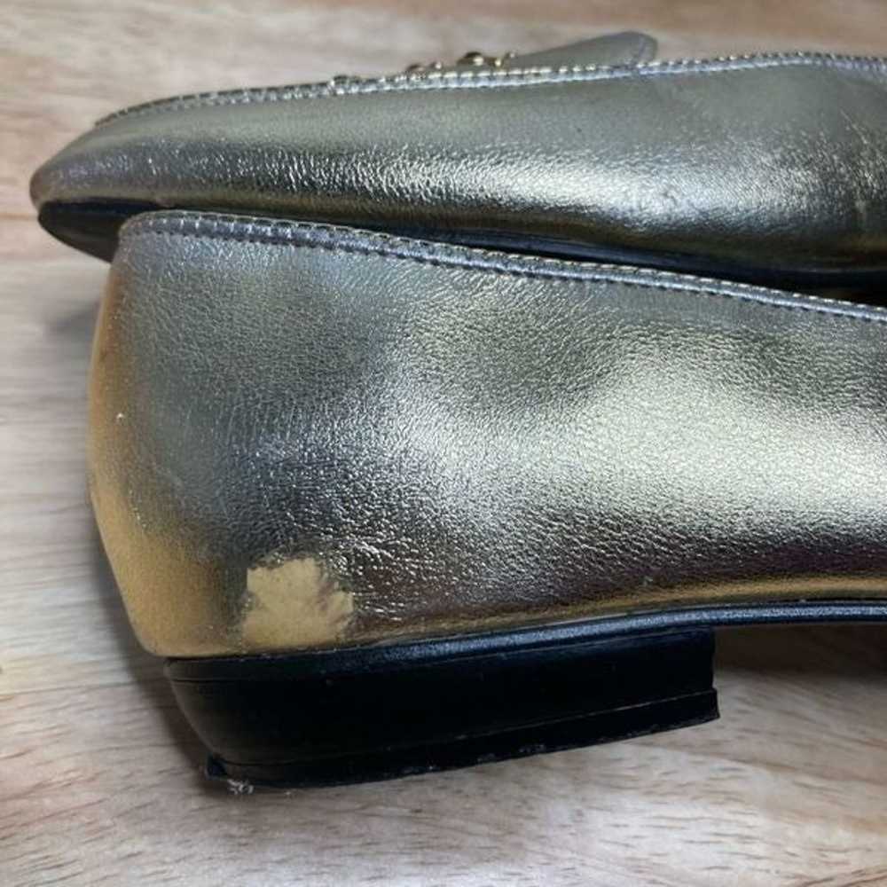 9 West Nine West Gold Metallic Vintage Loafers Rh… - image 4