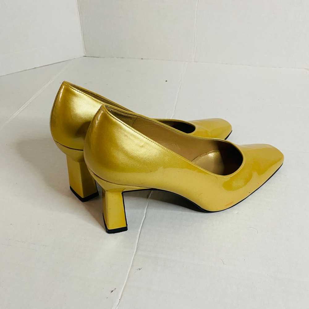 Stuart Weitzman Gold Patent Leather Shiny Pumps F… - image 3