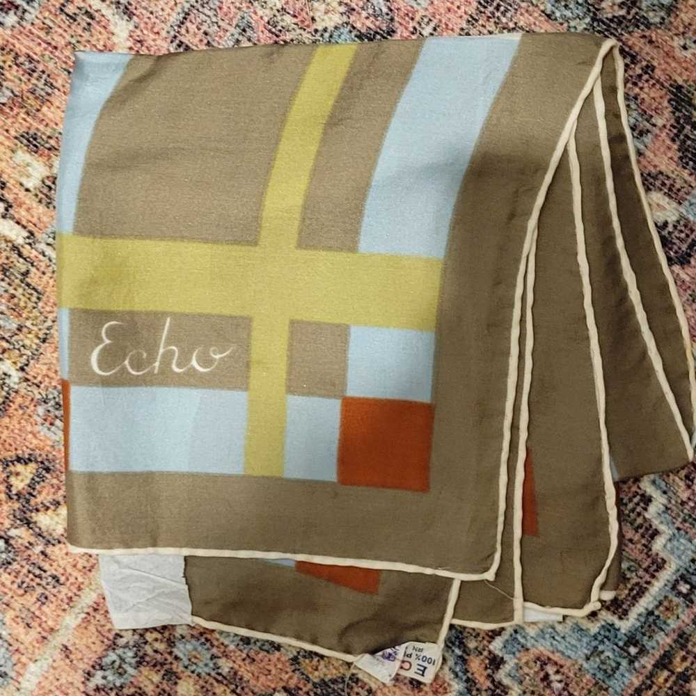 Vintage Echo Silk Scarf 26 Sq - image 2
