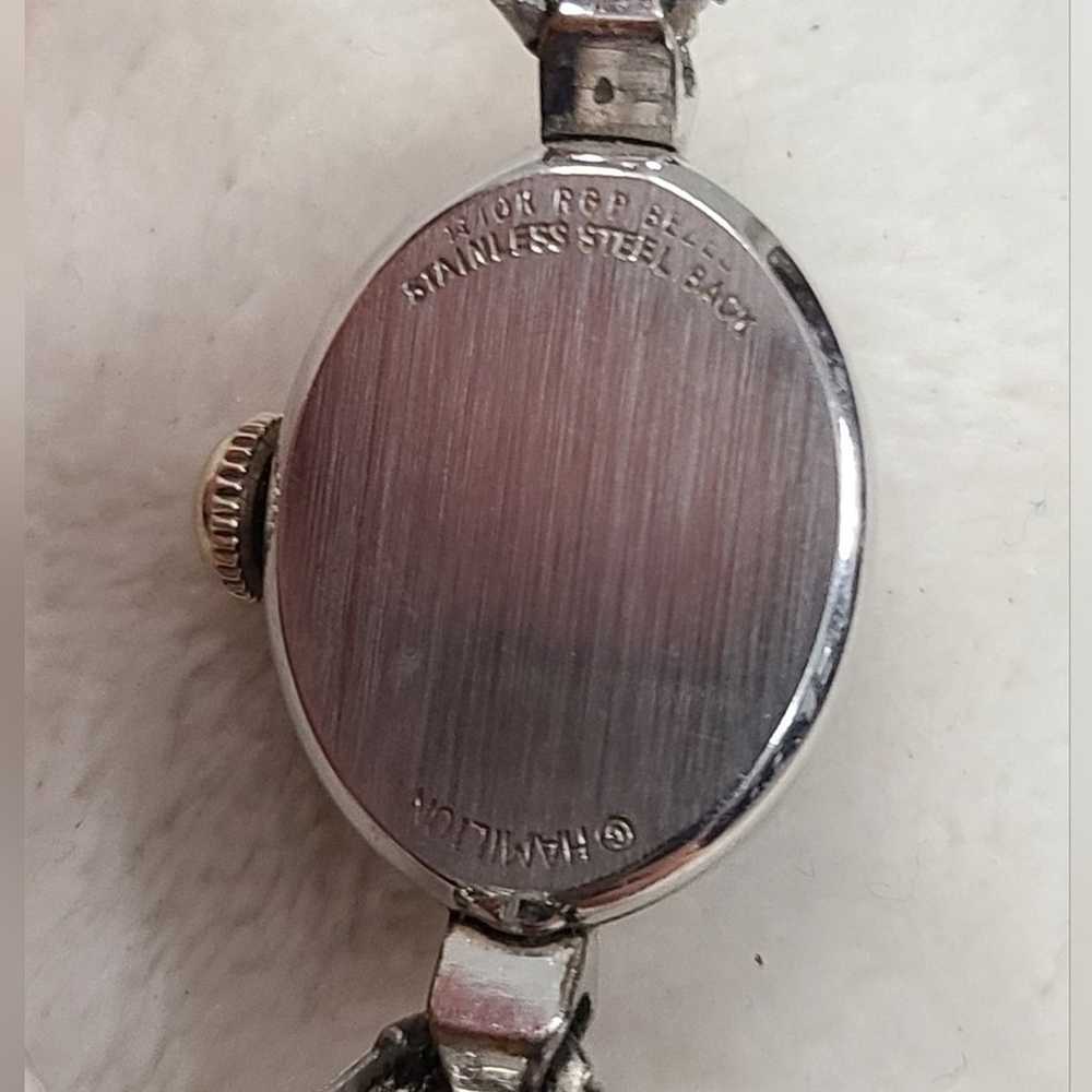 Vintage Hamilton Silver Tone Ladies Mechanical Co… - image 5