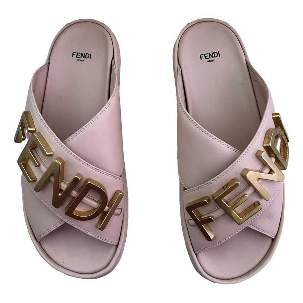 Fendi Fendigraphy leather mules - image 1