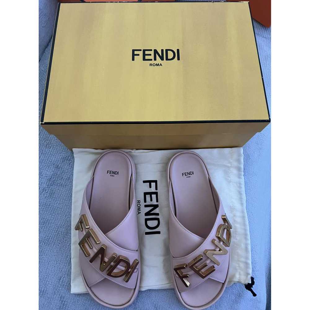 Fendi Fendigraphy leather mules - image 2