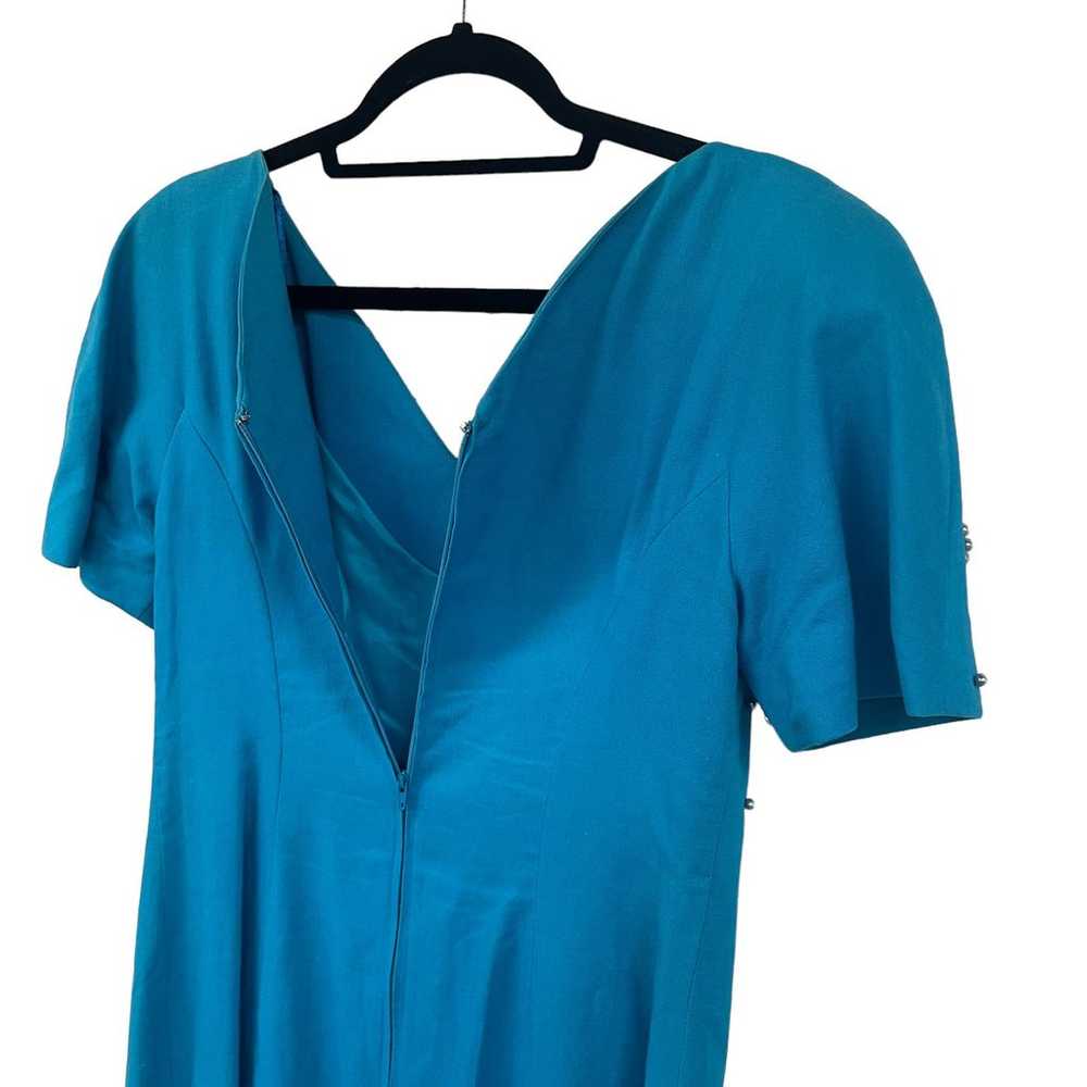 Vintage David Warren Beaded Short Sleeve Dress Bl… - image 9