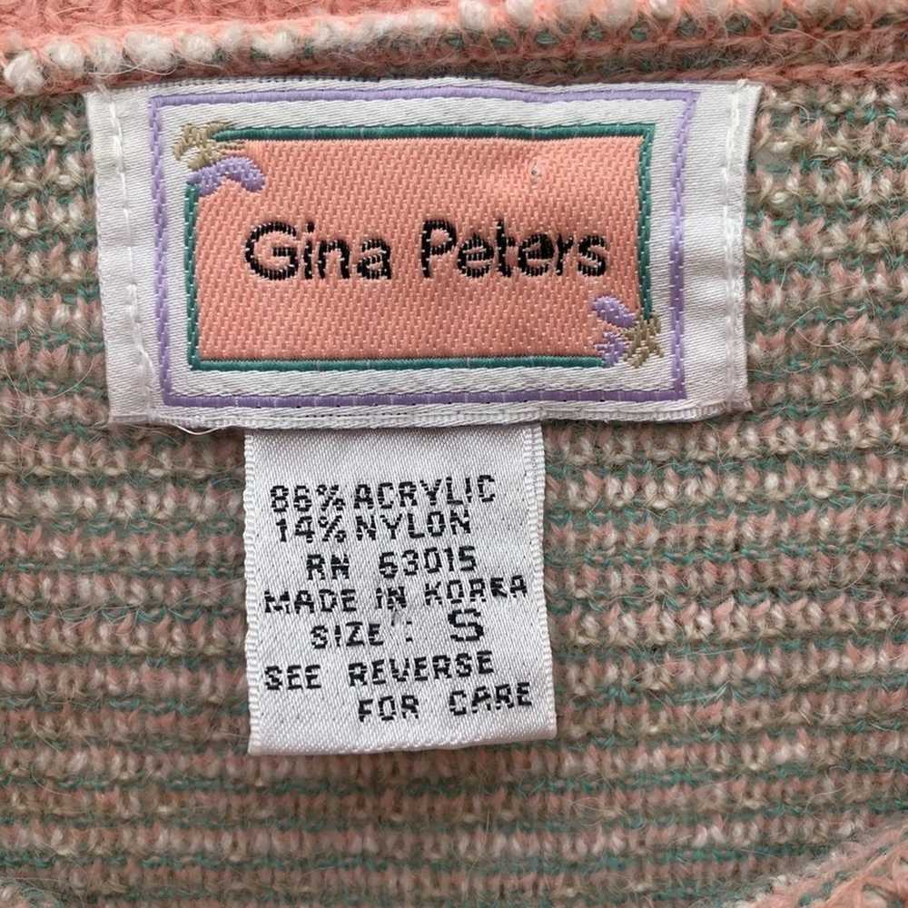 Vintage 90s pastel floral Gina Peters sweater - image 2