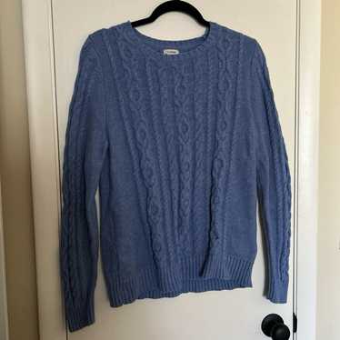 Blue L L Bean Cable Knit Sweater