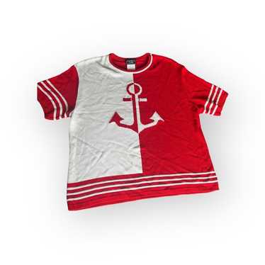 Vintage retro southern lady nautical sweater - image 1