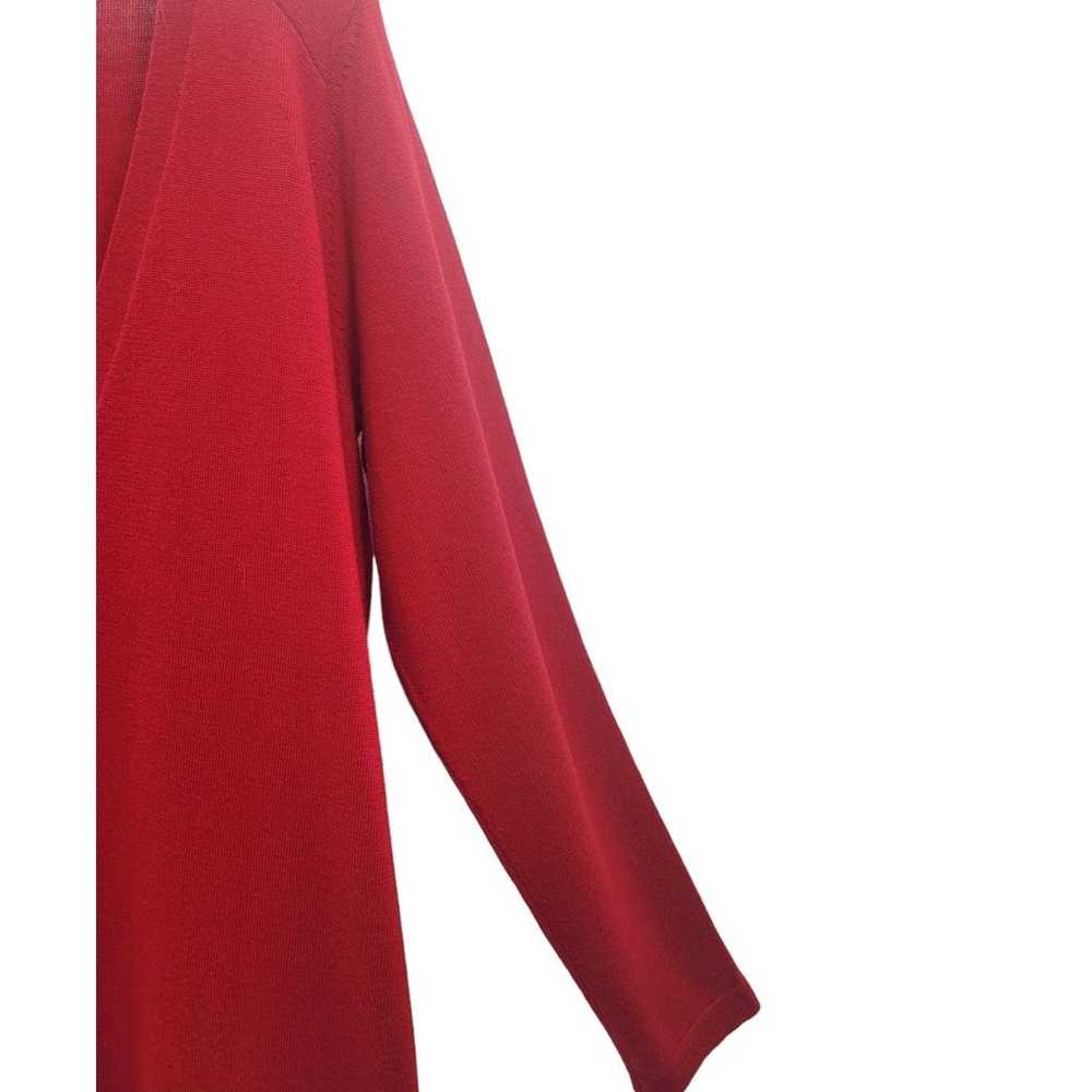 Eileen Fisher Red Merino Wool Long sleeve Midi Ca… - image 7