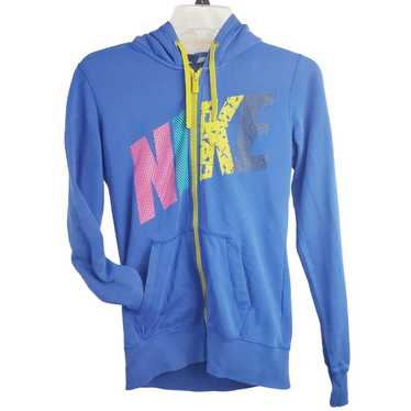 Nike Hooded Jacket Women's Small Blue & Multi-Col… - image 1