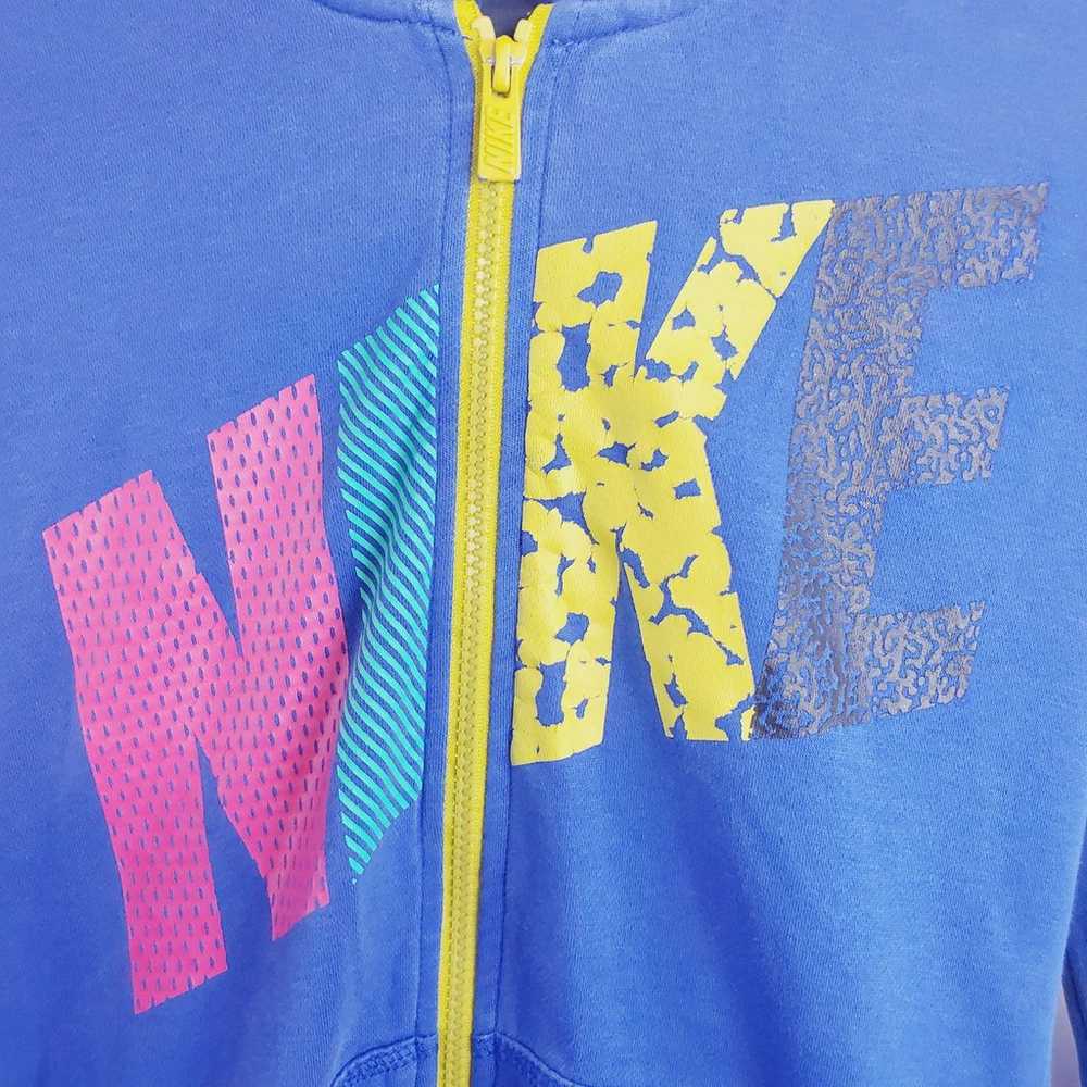 Nike Hooded Jacket Women's Small Blue & Multi-Col… - image 4