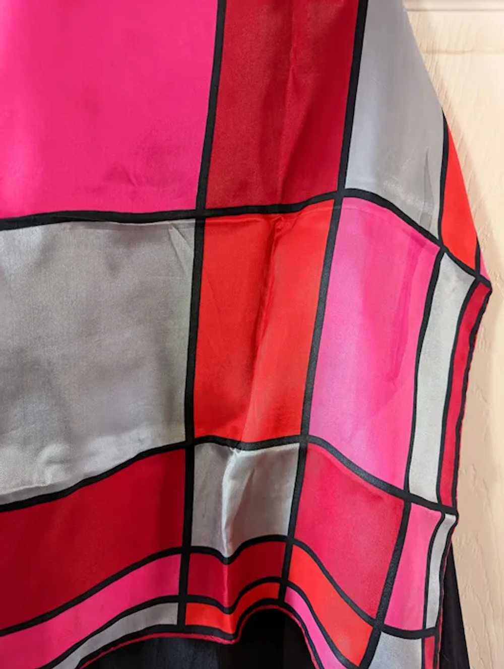 VERA Neumann silk scarf shawl Modernist geometric… - image 6