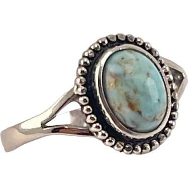 Navajo Turquoise Oval Cabochon Sterling Silver 925