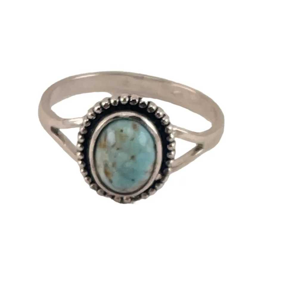 Navajo Turquoise Oval Cabochon Sterling Silver 92… - image 3