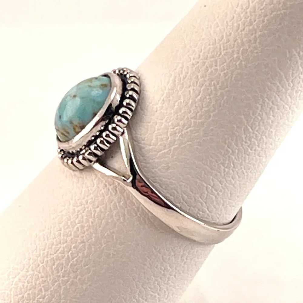 Navajo Turquoise Oval Cabochon Sterling Silver 92… - image 5