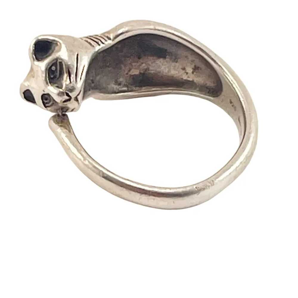 Bomo Sterling Silver Cat Wrap Around Ring 925 Vin… - image 4