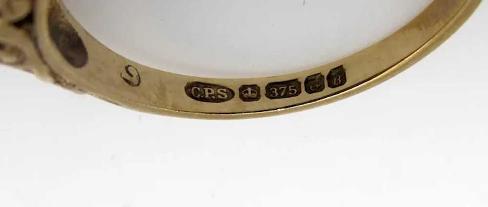 Vintage Three Garnet 9ct Gold Birmingham Hallmark… - image 10