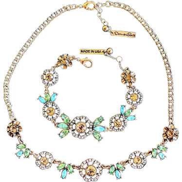 Oscar de la Renta necklace and bracelet faux peri… - image 1