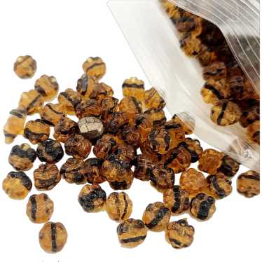 Vintage Tiger Eye Glass Molded Flower Beads (A4331