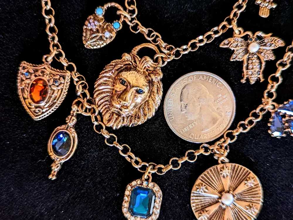 Oscar de la Renta necklace 22 charms multi-strand… - image 3