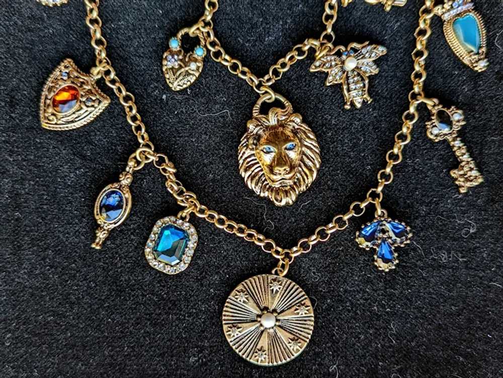 Oscar de la Renta necklace 22 charms multi-strand… - image 6
