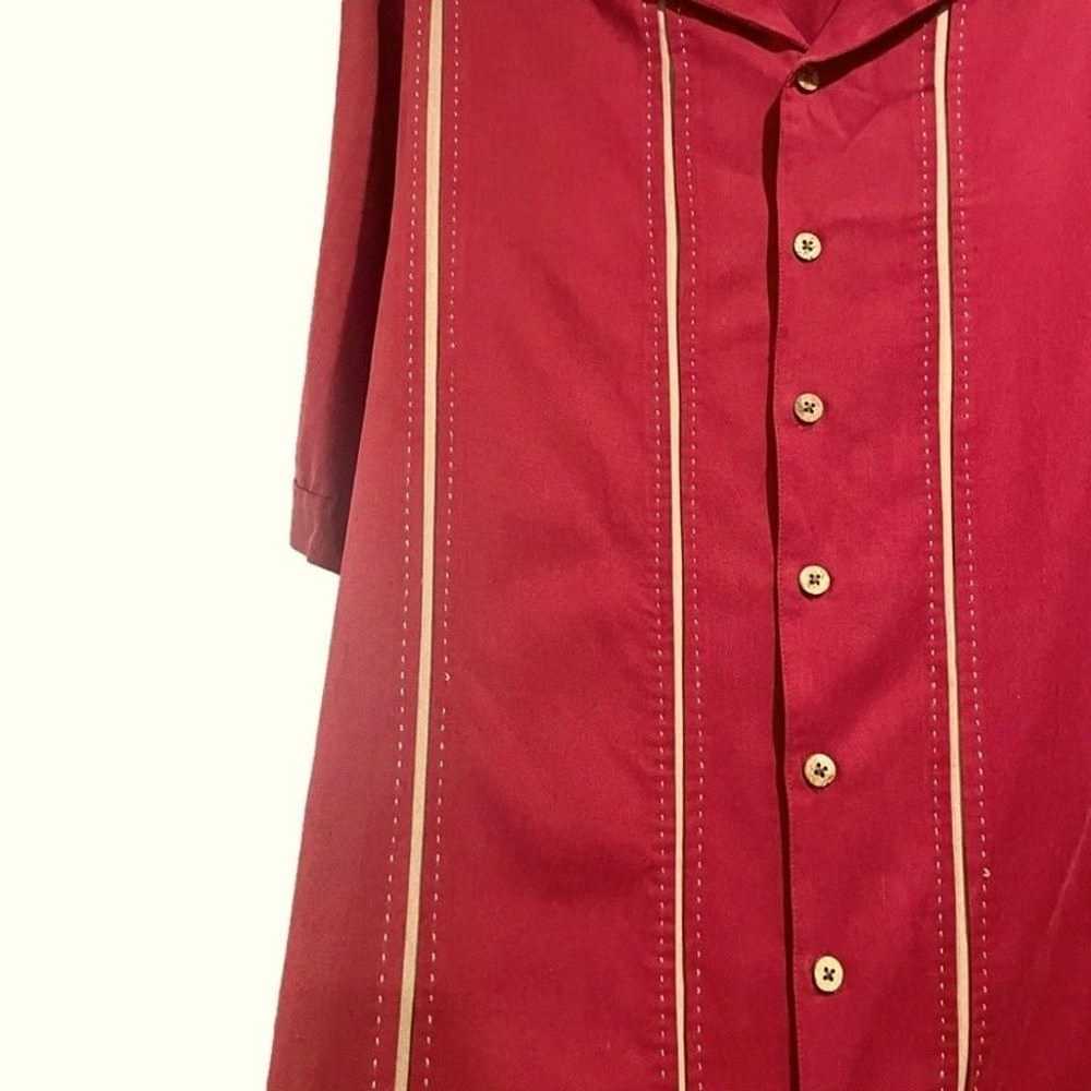 Caribbean silk blend men's button up shirt Sz XL - image 2