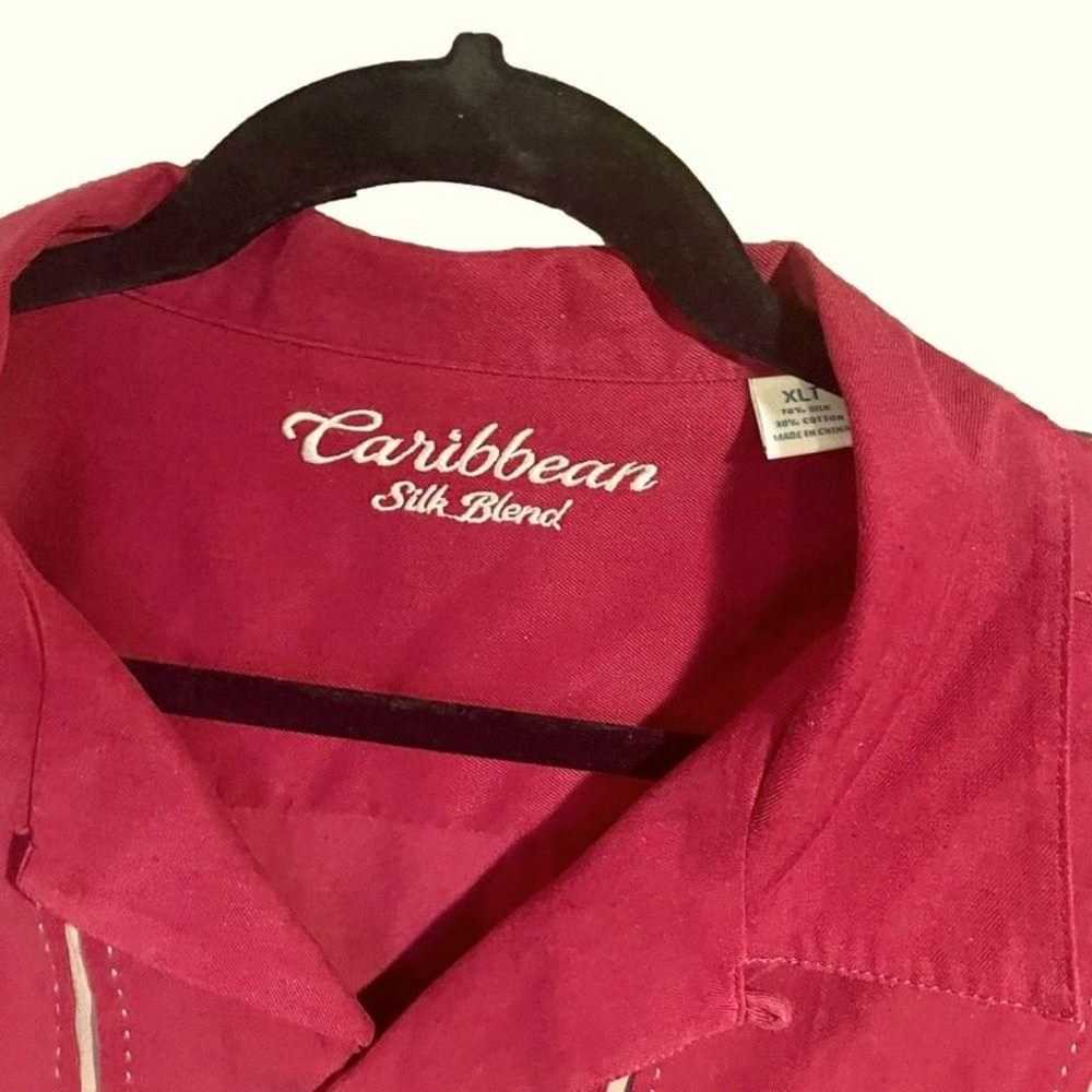 Caribbean silk blend men's button up shirt Sz XL - image 3